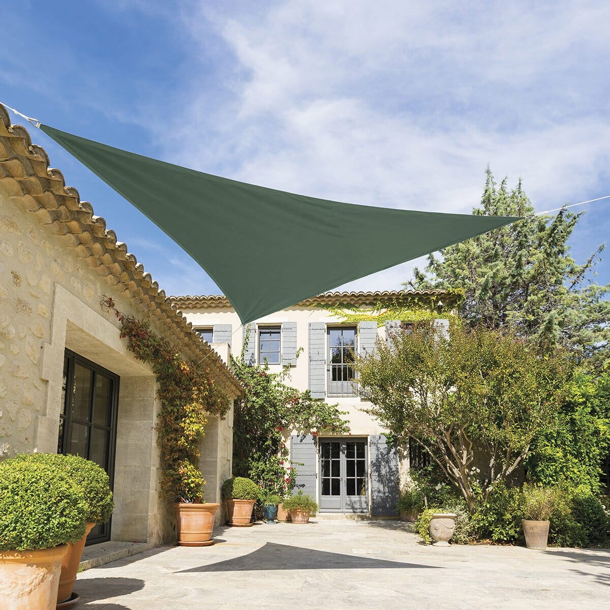 Voile d'ombrage triangulaire - Vert olive